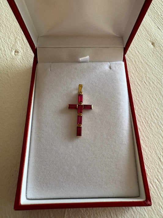 Ruby Cross Pendant