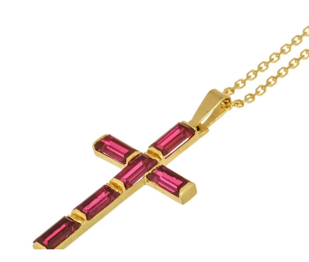 Ruby Cross Pendant