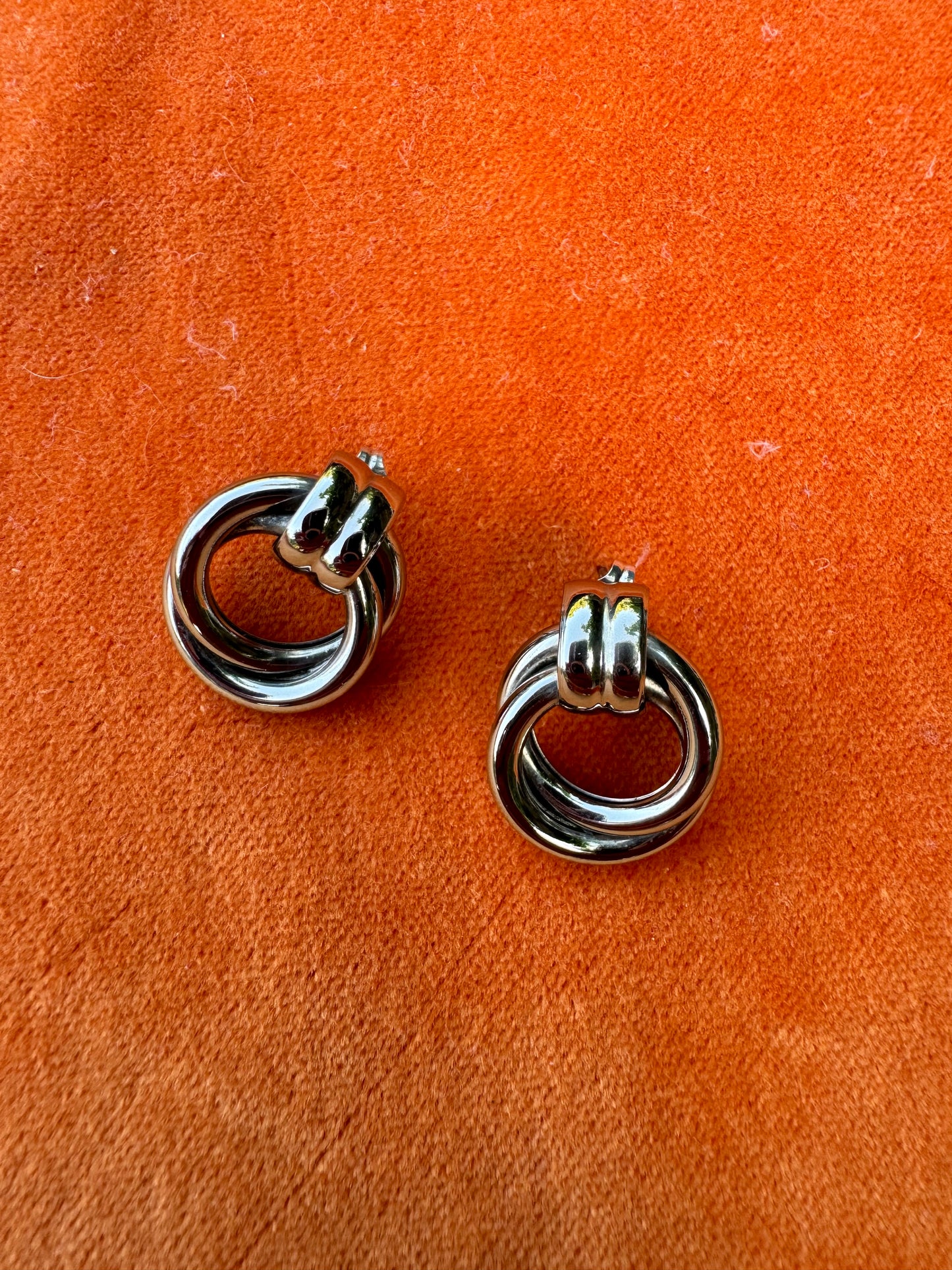 1980's Silver Knot Earrings