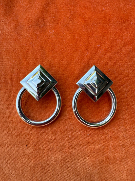 Sterling Silver Door Knocker Earrings